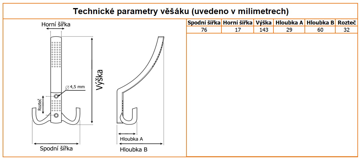 nabytkovy vesak jules velky technicke parametry